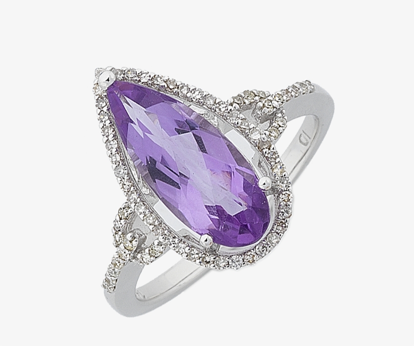 Diamond Clipart Amethyst - Engagement Ring, transparent png #9609524