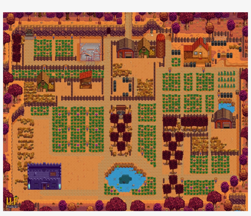 Plan - Stardew Valley Woodland Farm Map, transparent png #9609563