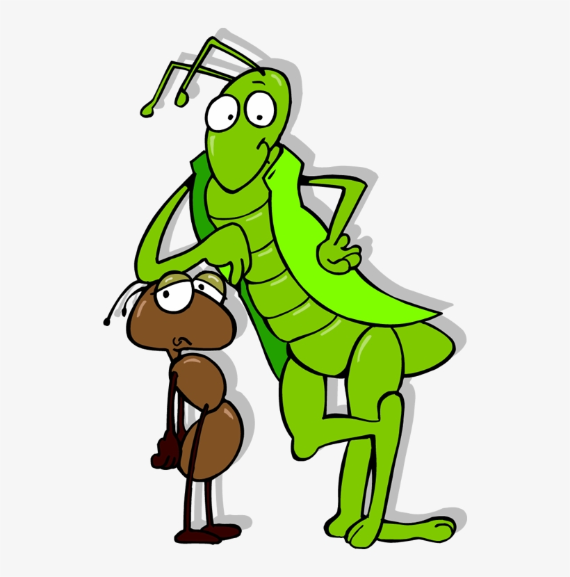 Get Rid Of Ants Without Harsh Chemicals - Ant And Grasshopper Clipart, transparent png #9609936