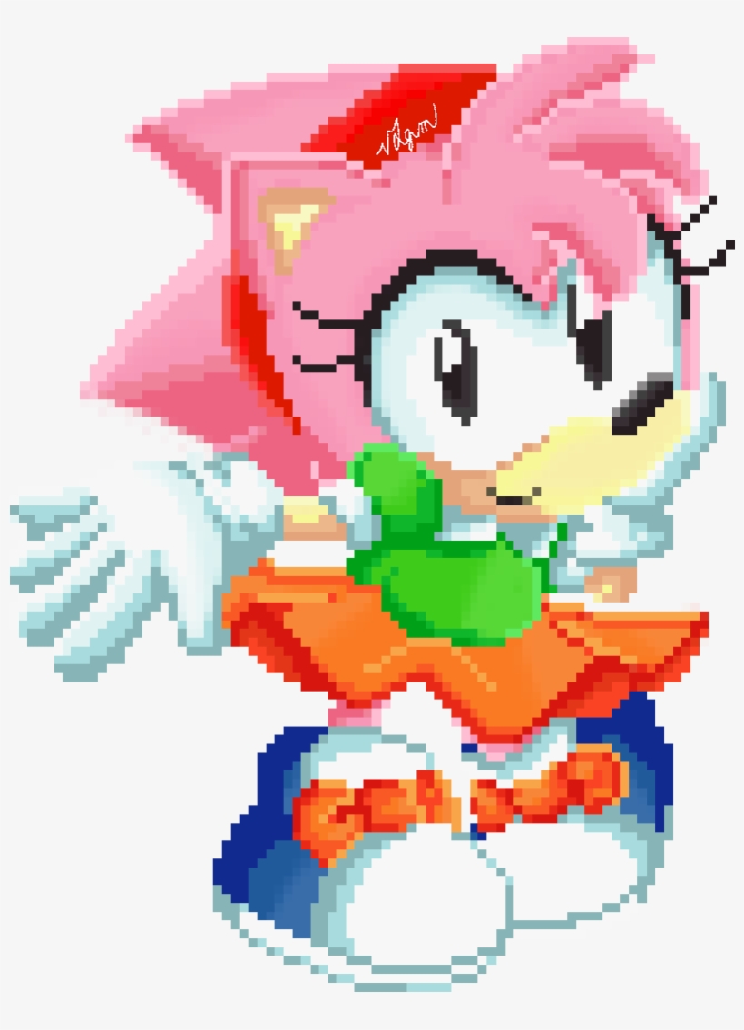 Higher resolution sprite artwork of classic Amy Rose, found within