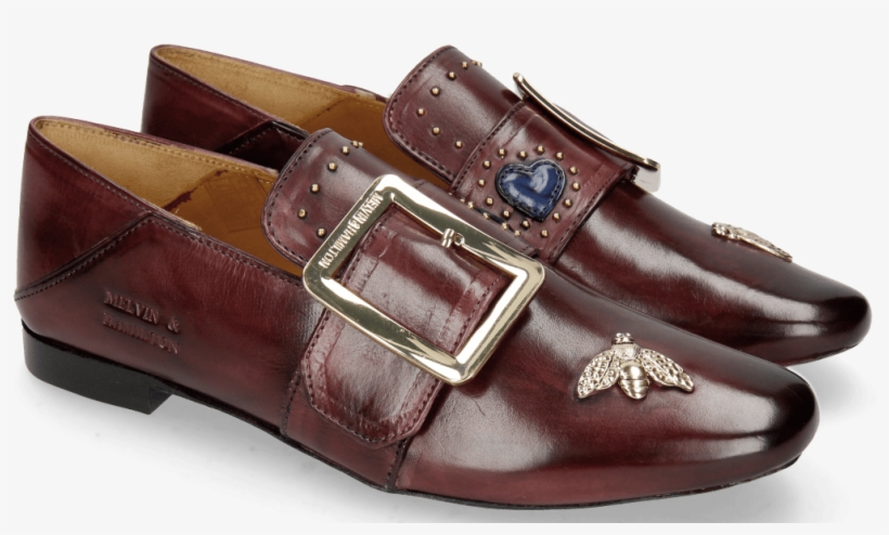Loafers Luna 2 Burgundy Bee Gold - Moccasin, transparent png #9611510