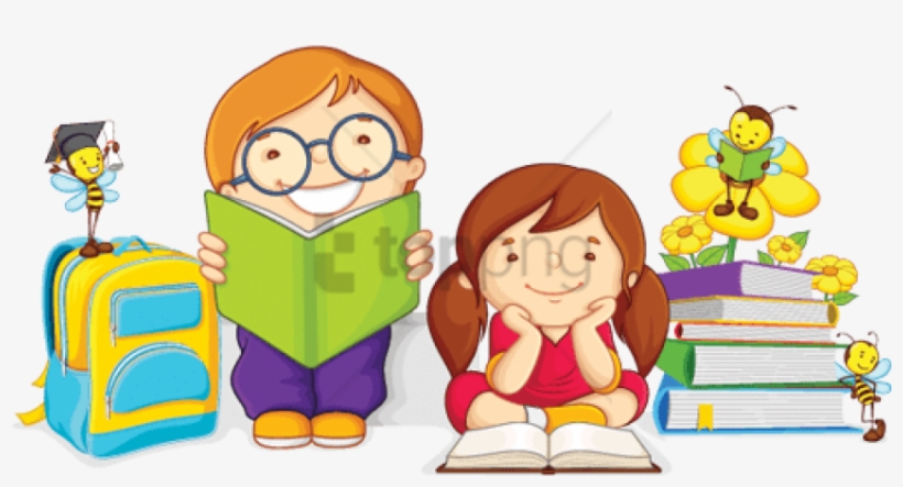 Free Png Children Reading Png Png Image With Transparent - Cartoon Kids Learning, transparent png #9611778