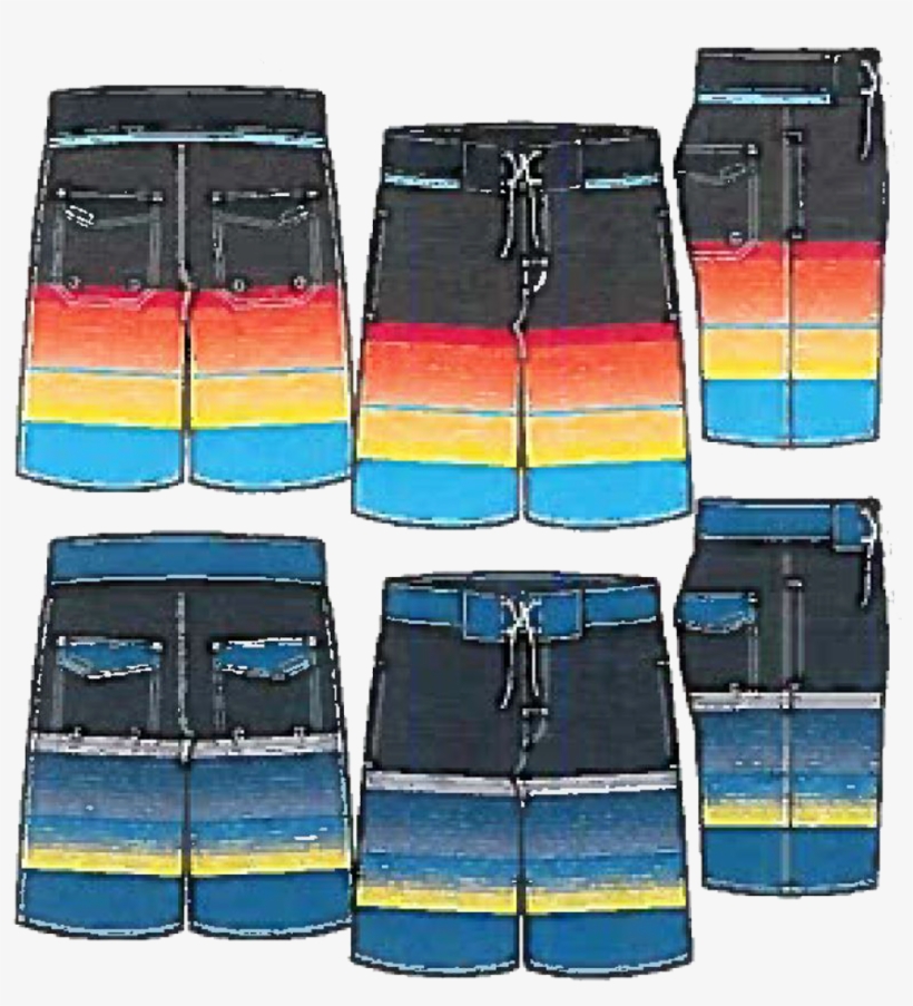 Swimwear Boys Sunset Stripe Swim Trunks, Size 2-4 - Board Short, transparent png #9612105