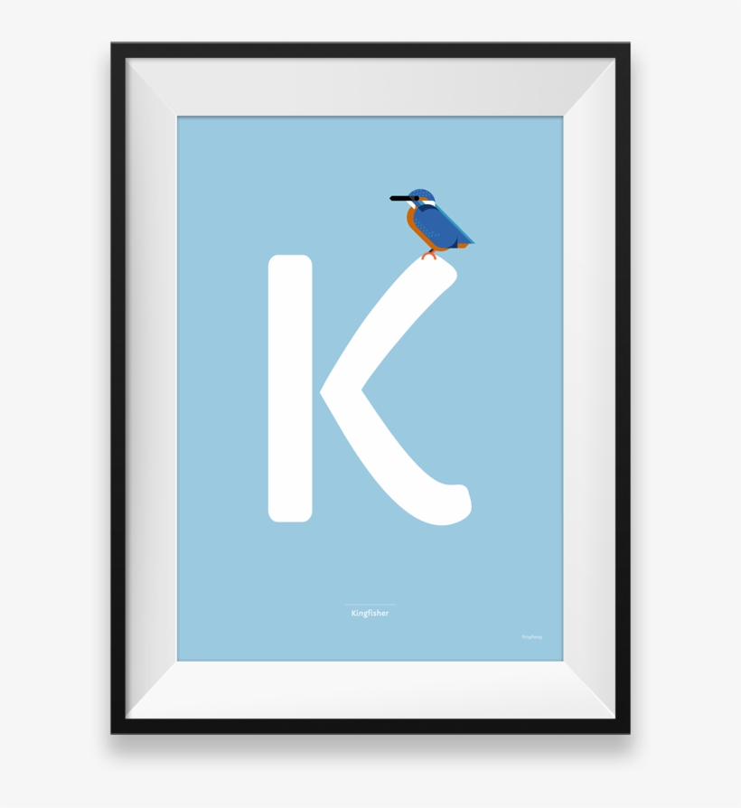 Kingfisher Minimalistic Print - Picture Frame, transparent png #9613991