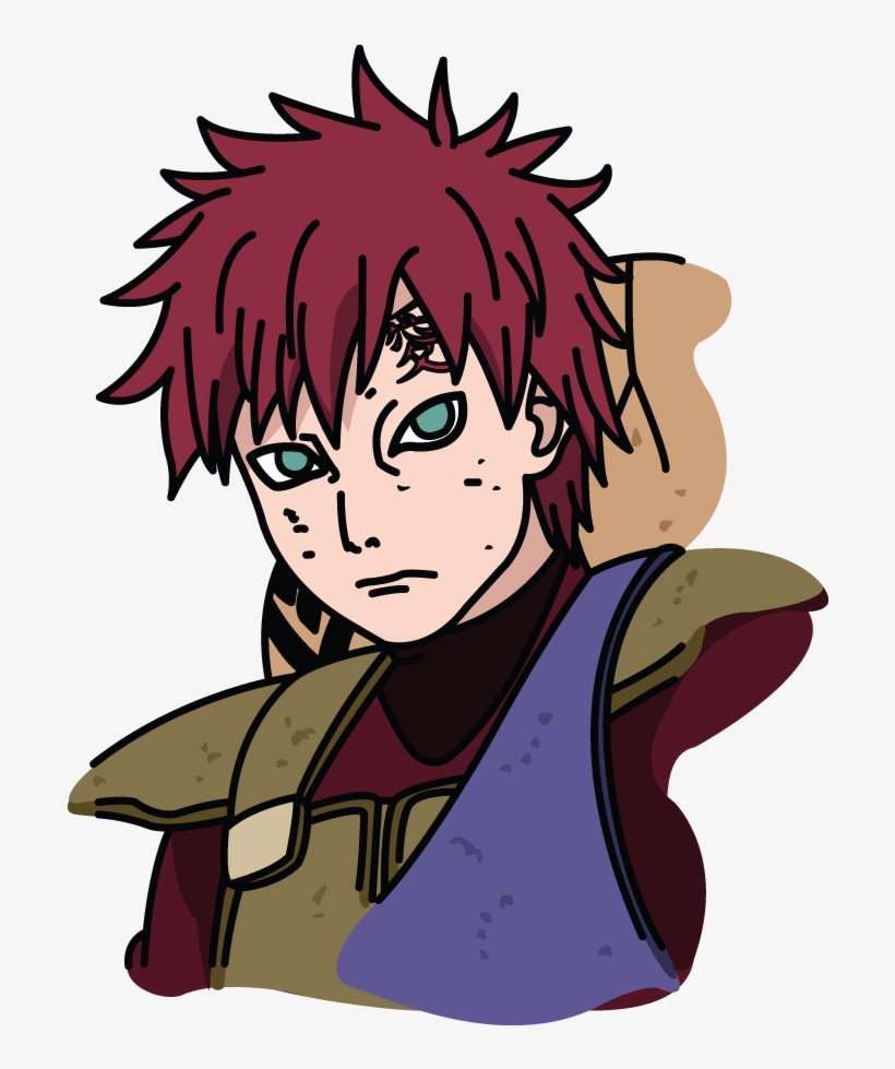 How To Draw Gaara, Naruto, Japanese Manga, Easy Step - Naruto Easy Drawings, transparent png #9614130