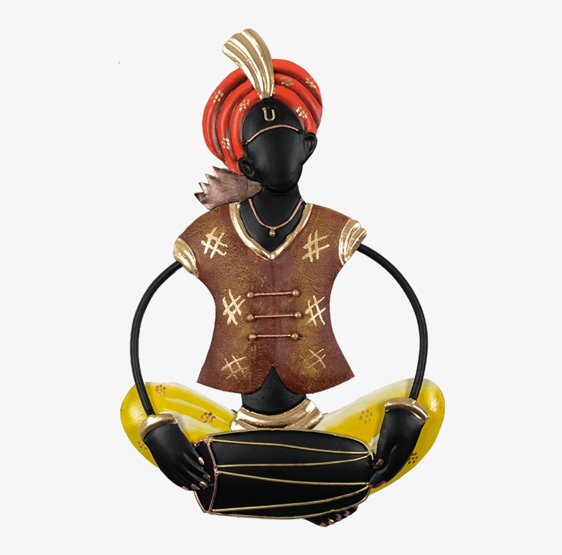 Villager Showpiece Playing Dholak Hk Irmn 013 In Inch - Figurine, transparent png #9614799