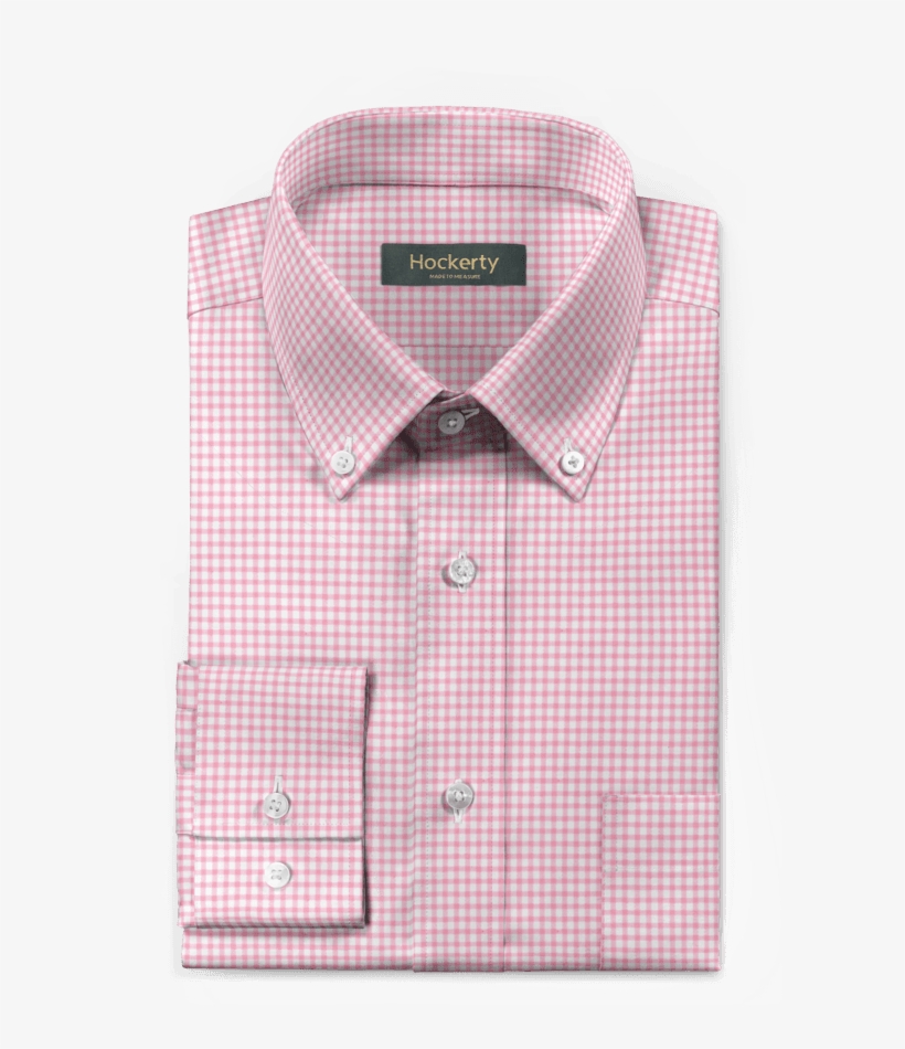 Pink Checked 100% Cotton Shirt - Shirt, transparent png #9615772