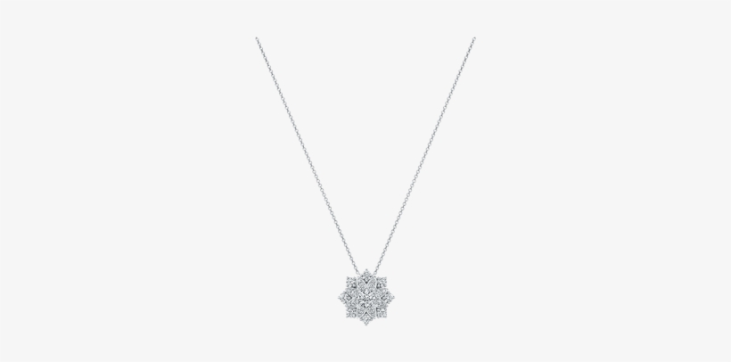 Lotus Cluster - Luxury Necklace - Harry Winston Diamond Solitaire Necklace, transparent png #9617026