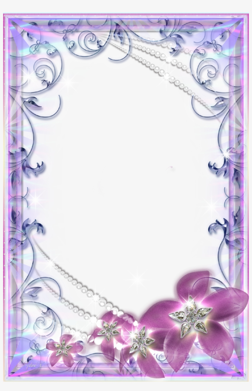 Photo Frame Glamorous Flowers Borders For - Glamorous Frames, transparent png #9617190