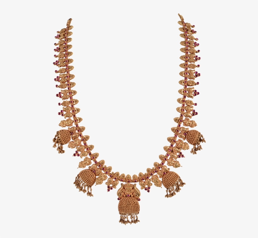 Chettinad Antique Gold Necklace Designs 1778-09 - Necklace, transparent png #9617238