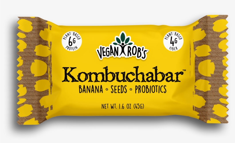 Vegan Kombucha Bar Banana 45g Front - Vegan Rob's Kombucha Bar, transparent png #9617701