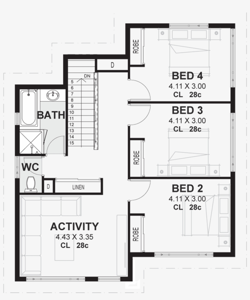 The Byron Floor Plan 2 House Plan Designs Double Storey - House Plan, transparent png #9618081