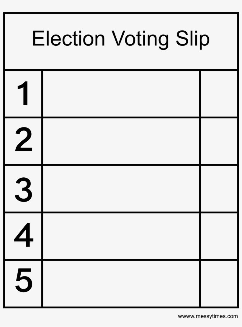 28 Images Of Mock Voting Ballot Template Bfegy Com - Voting Slip Template Uk, transparent png #9618810