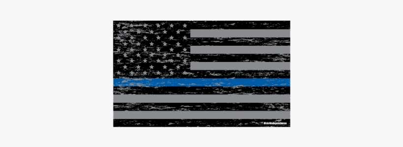 Textured Thin Blue Line American Flag Decal 5 X 3 Inch - Webbing, transparent png #9620253