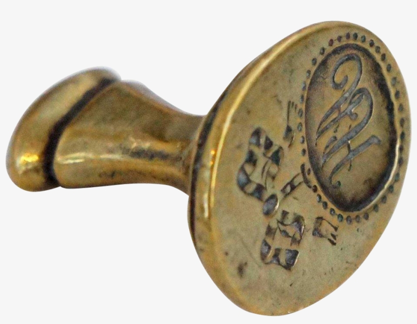 Continental Brass Wax Seal Monogram Stamp - Antique, transparent png #9621223