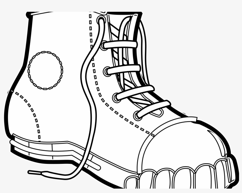 Winter Boots Coloring Pages - Hiking Boot Black And White Clip Art, transparent png #9621227
