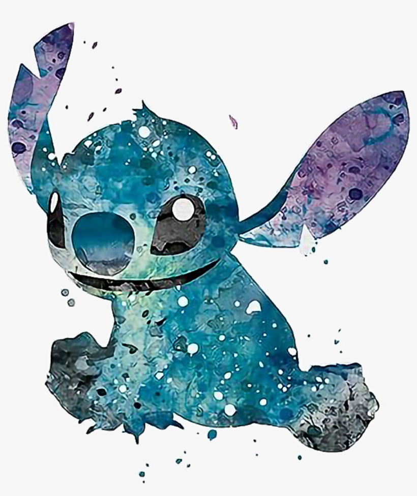 #stitch #disney #disneycharacters #art #watercolor - Galaxy Stitch Drawing, transparent png #9622530