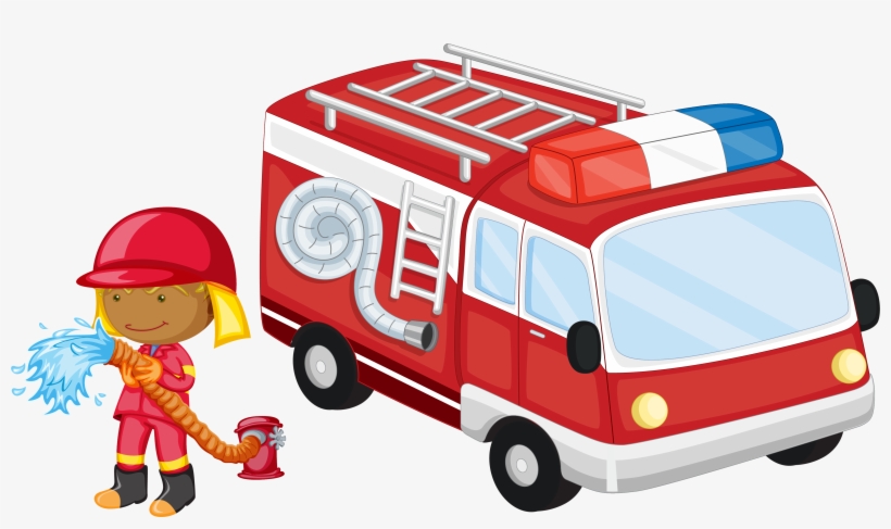 Fire Engine Poster Cartoon - Camiones De Bomberos Animados, transparent png #9623781