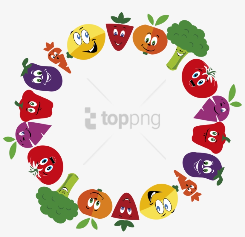 Free Png Vegetables And Fruits Frame Png Image With - Fruit And Vegetables Clipart, transparent png #9624485
