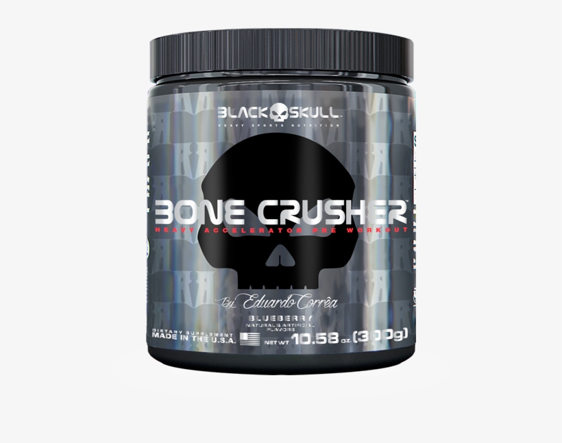 Black Skull Bottle - Bone Crusher Black Skull Png, transparent png #9625036