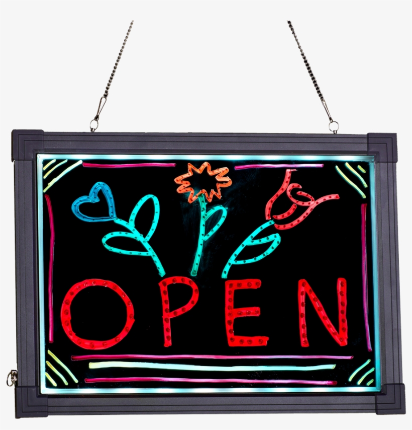 Alpine Aluminum Led Hanging Writing Memo Board Business - Neon Sign, transparent png #9625404