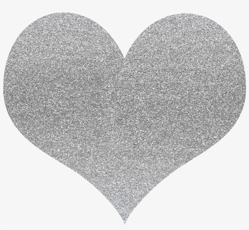 Glitter Clipart Silver Glitter - Heart, transparent png #9625620