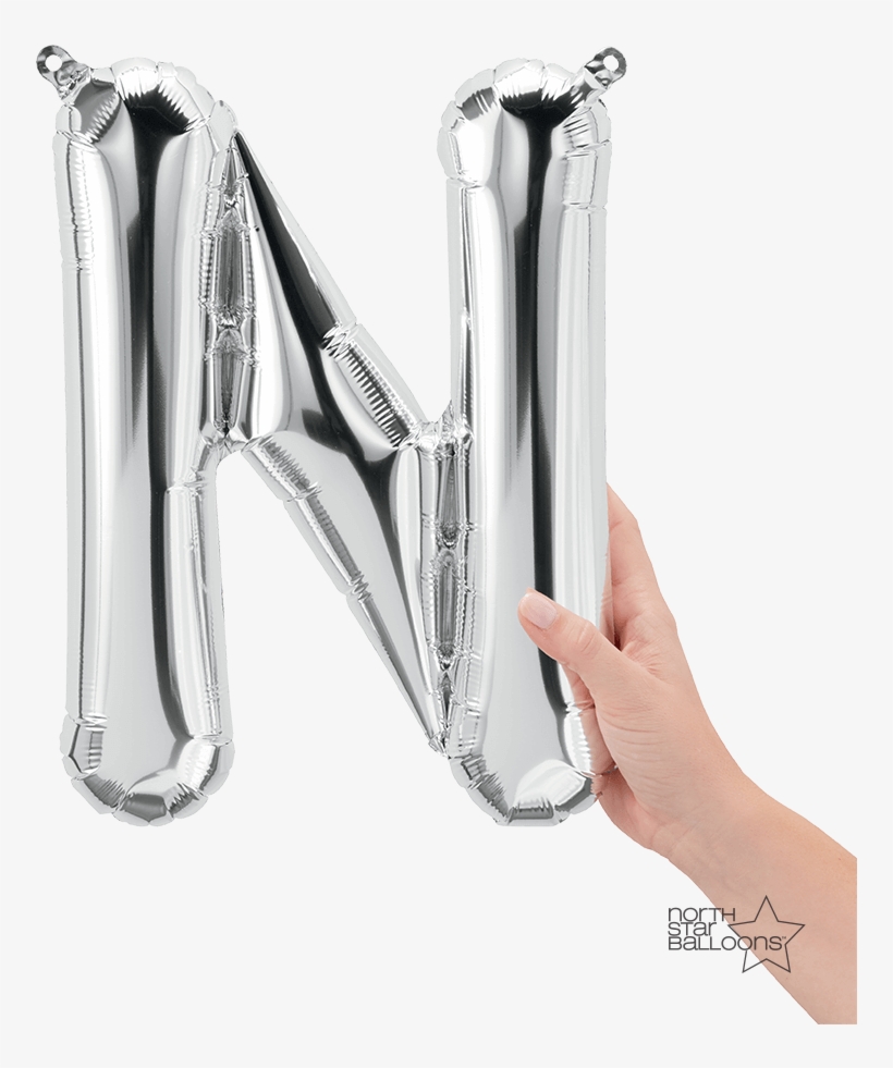 N Silver - Rose Gold Balloon N, transparent png #9625675