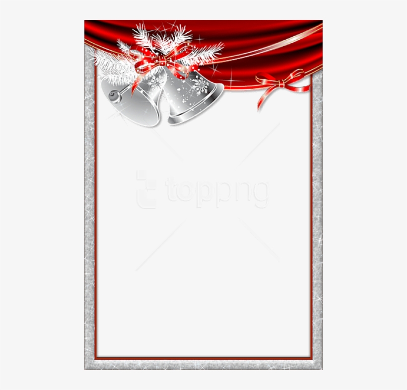 Christmas Transparent Frame With Silver Bells Png - Silver Bells Christmas Backgrounds, transparent png #9625850