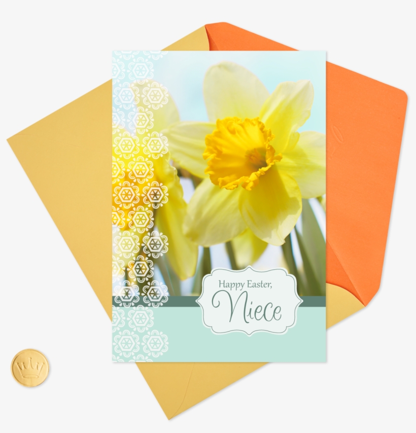 Daffodil Niece Easter Card - Art Paper, transparent png #9626069