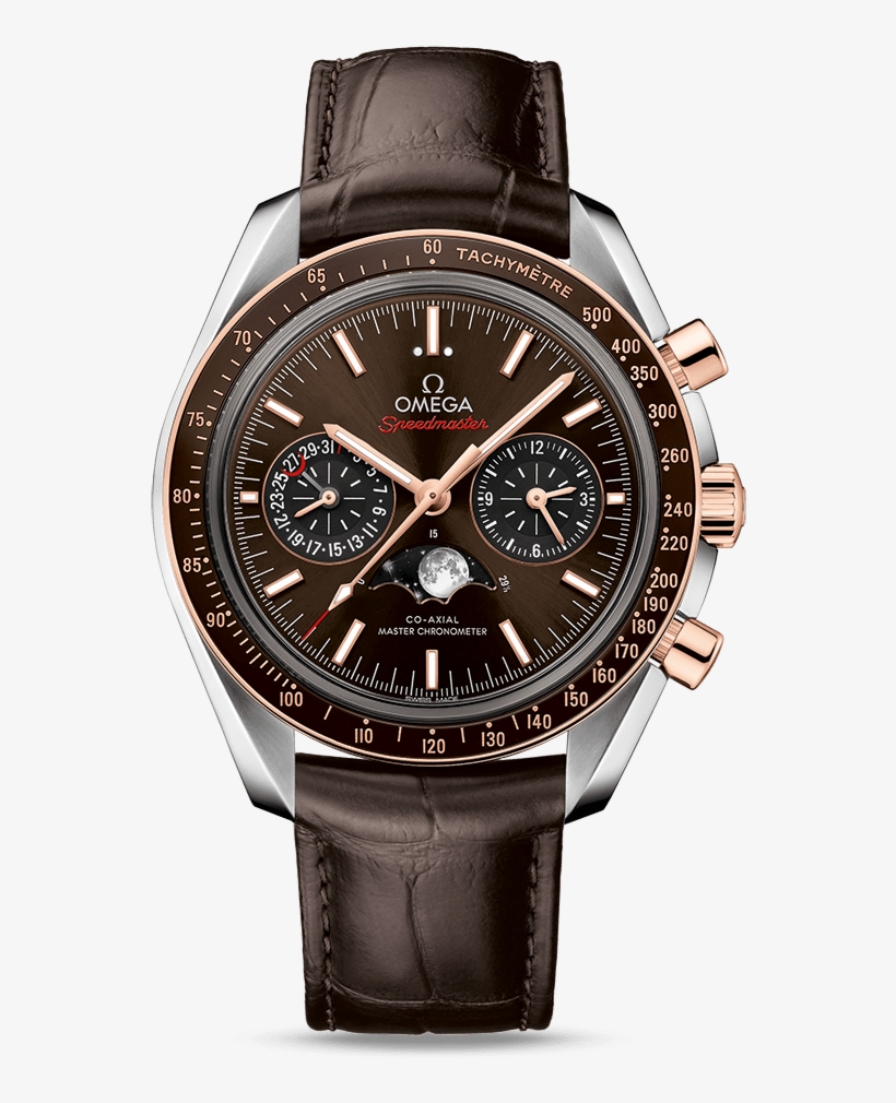 Moonwatch Omega Co-axial Master Chronometer Moonphase - Omega Moonphase Gold, transparent png #9626249
