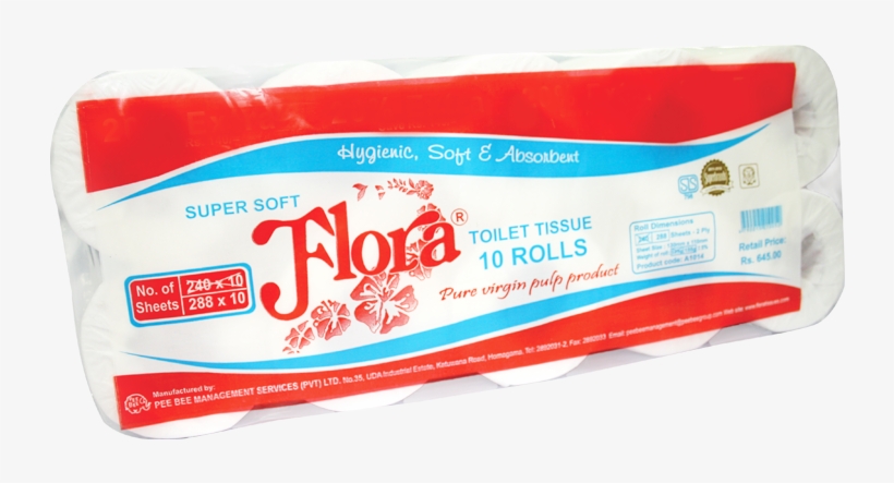 Flora Toilet Tissue Rolls 10 Pack - Facial Tissue, transparent png #9626737