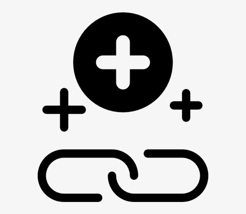 Chain Links Symbol With Plus Signs In A Circle Free - Icon, transparent png #9627738