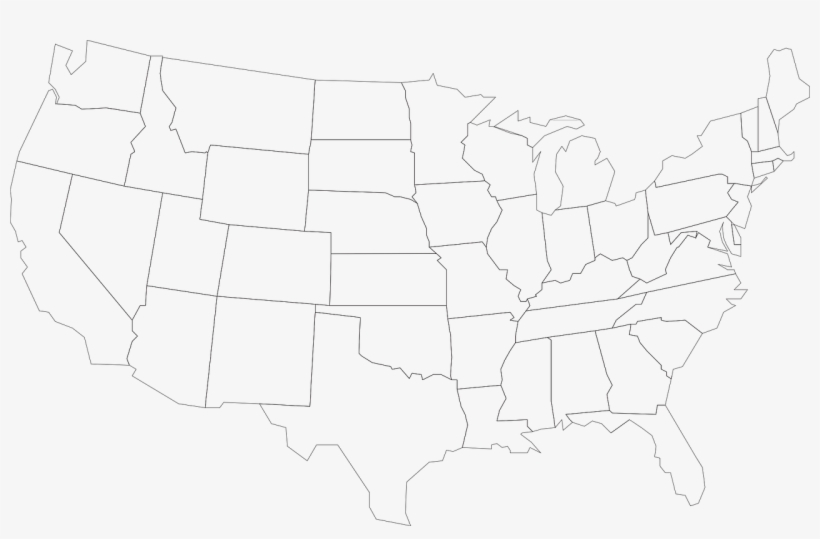Map Usa United - Line Art, transparent png #9627998