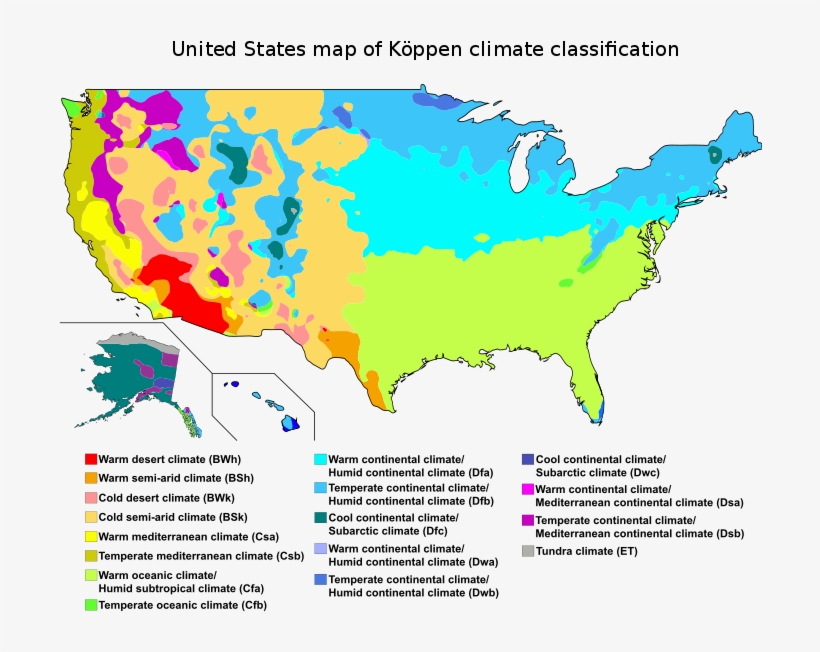 Usa Map Of Köppen Climate Classification - 2018 Iecc Climate Zone Map, transparent png #9628168