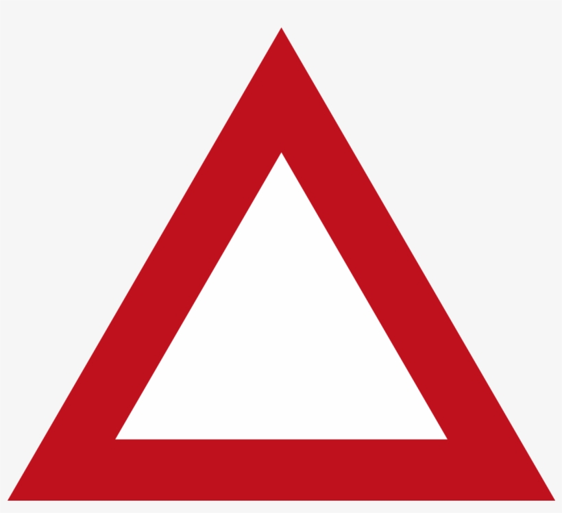 Red Triangle Logo Photo - Blank Warning Road Signs, transparent png #9631494