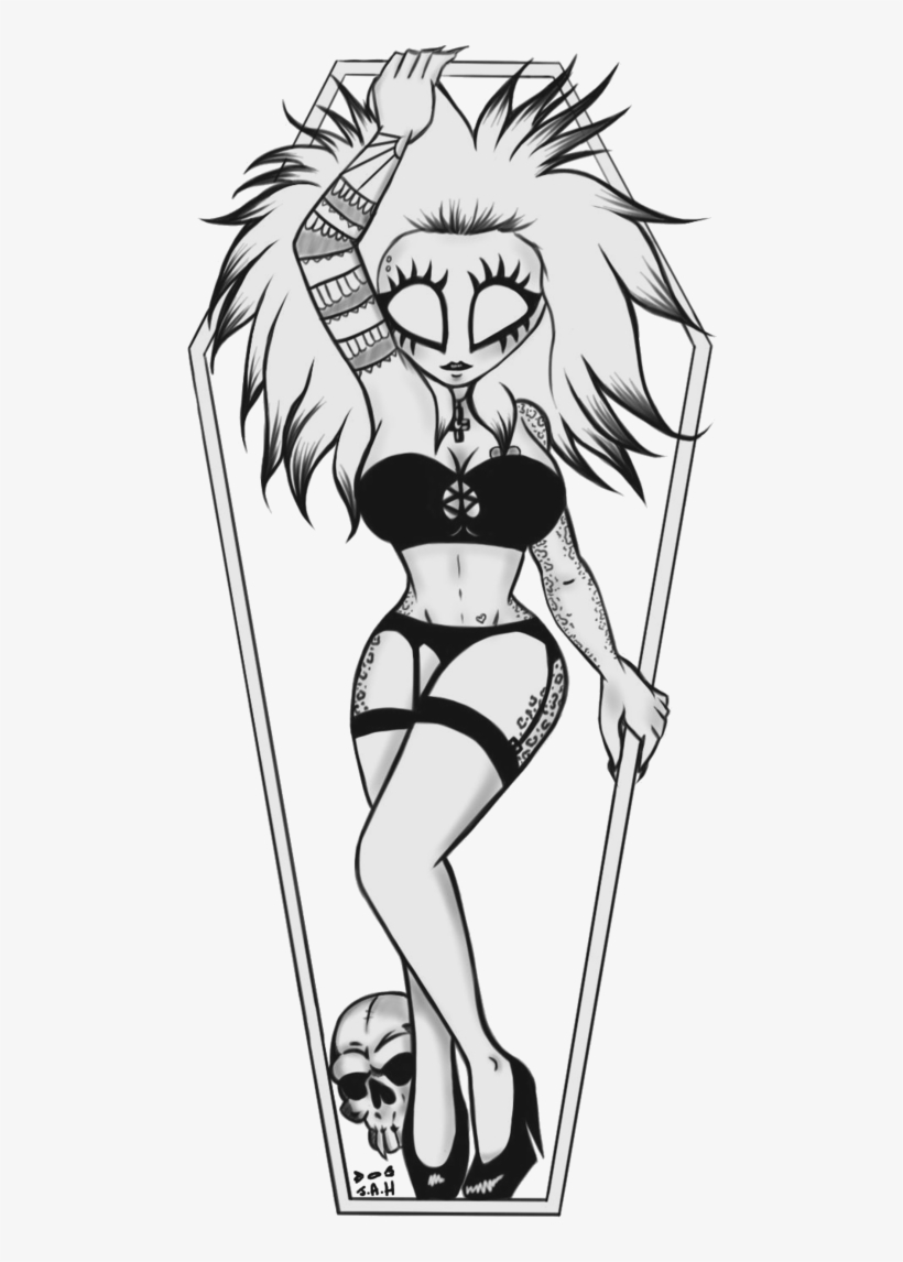 Sexy Pin Up Girl Sketches - Cartoon, transparent png #9632040