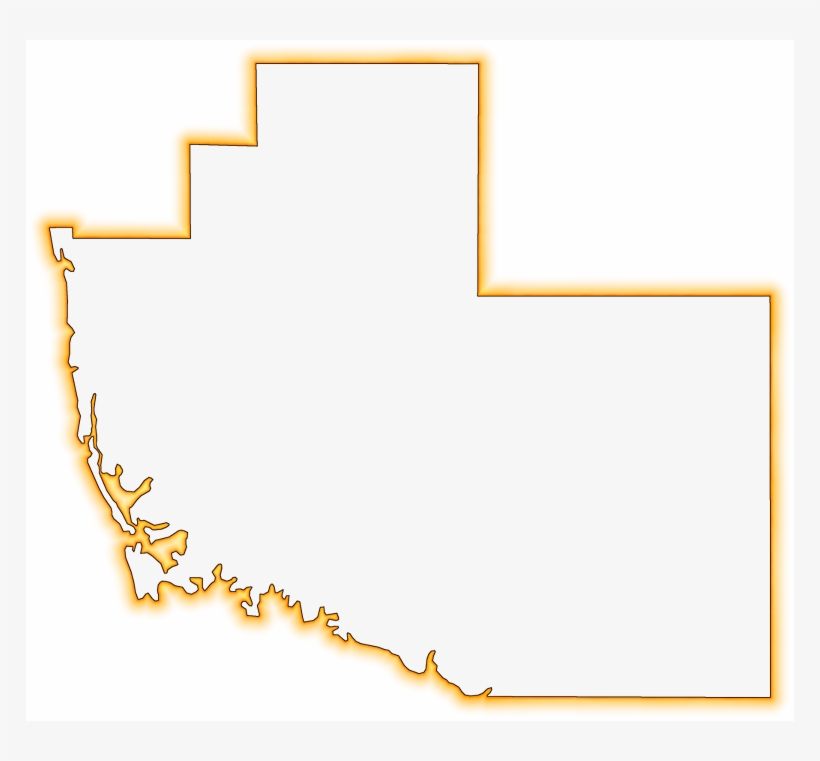 A Yellow-orange Glow Outline Map Of Collier - Carmine, transparent png #9632748