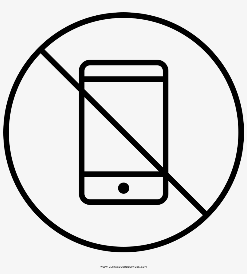 Teléfono-prohibido Página Para Colorear - Iso 7000 1051, transparent png #9633731