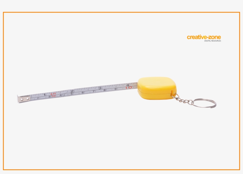 Roll Up Measure Tape, Yellow, Self Retracting Measuring - Keychain, transparent png #9634219