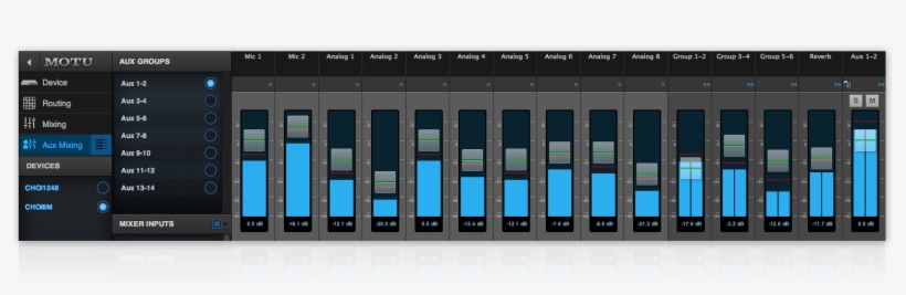 Aux Bus Mixing - Motu 1248 Mixer, transparent png #9634247