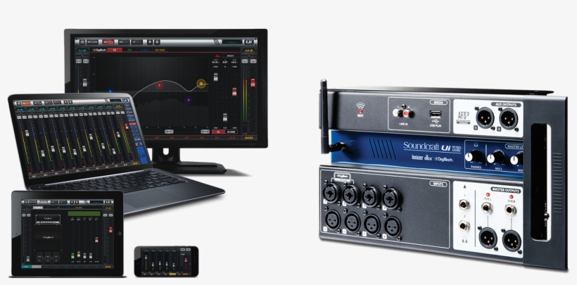 12 Input Remote Controlled Digital Mixer - Soundcraft Ui12, transparent png #9634301