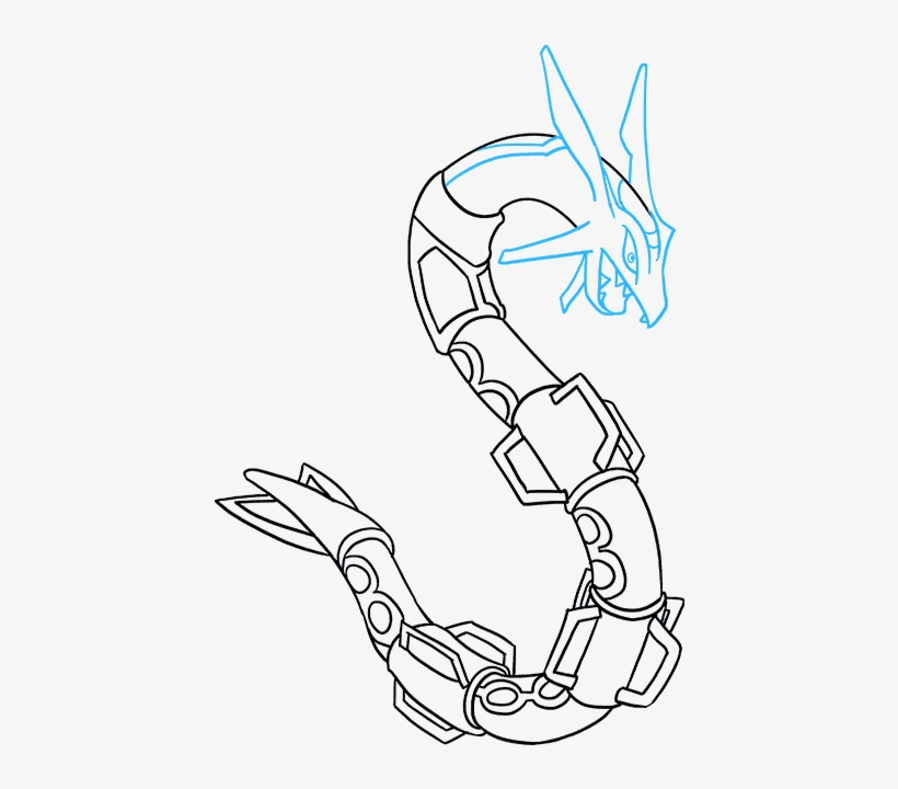 How To Draw Rayquaza - Easy Rayquaza Drawing, transparent png #9635565