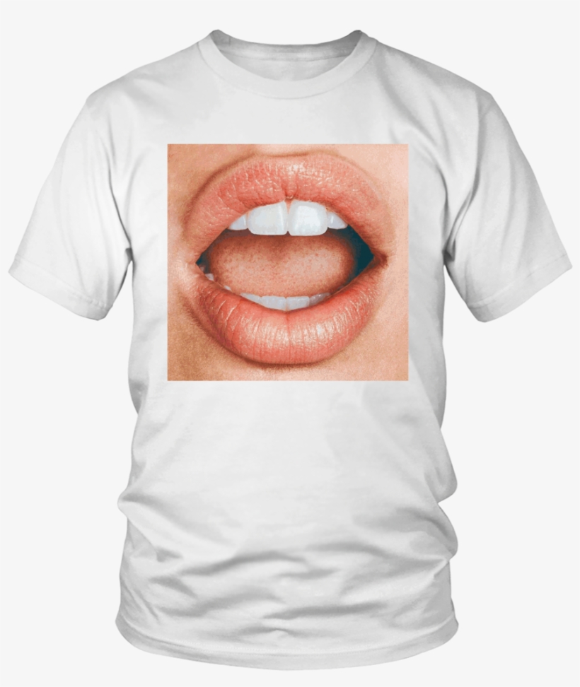 Woman's Open Mouth Sexy T-shirt - Shirt, transparent png #9636297