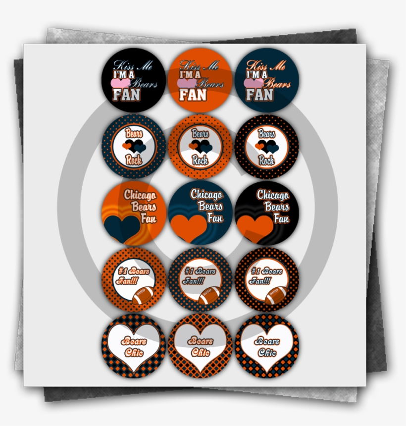 Chicago Bears Inspired Printable Bottle Cap Image Collage - Illustration, transparent png #9636678