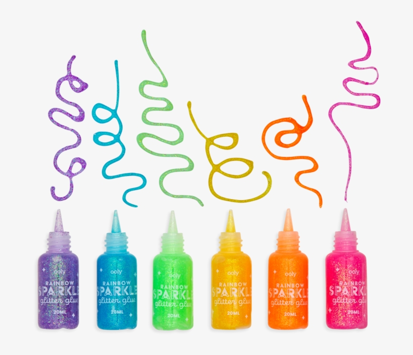 Oly Rainbow Sparkle Glitter Glue - Plastic Bottle, transparent png #9638590