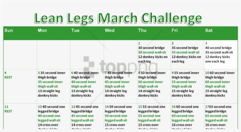 Free Png One Month Leg Challenge Png Image With Transparent, transparent png #9638842