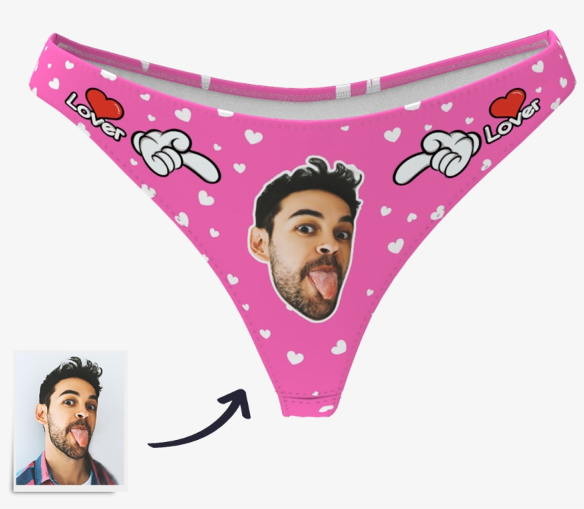 Women's Custom Face Thong Panty - Culotte Personnalisée, transparent png #9639039