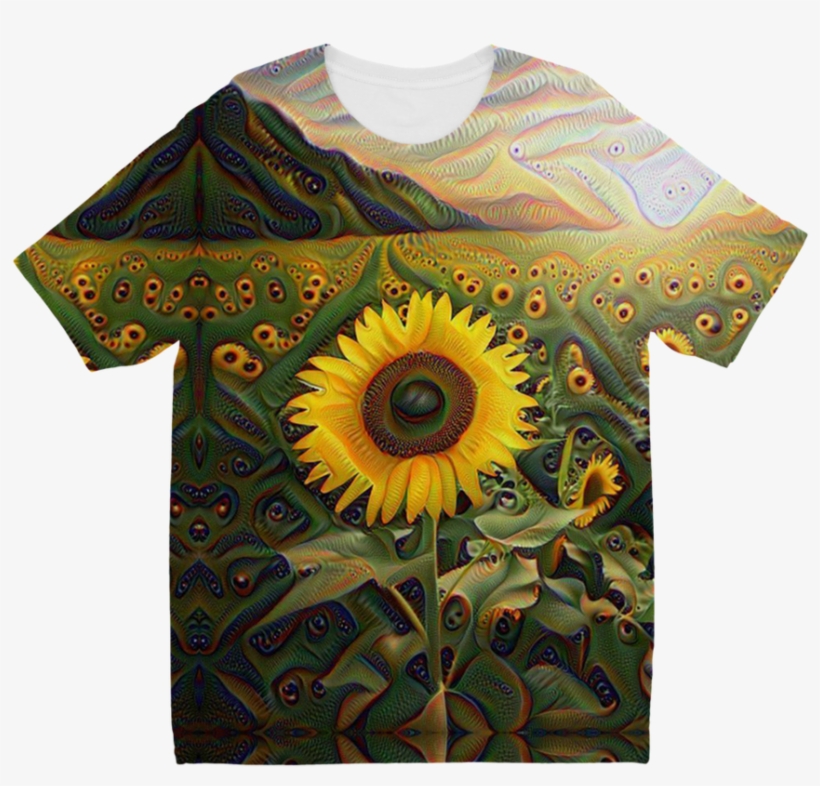 Psychedelic Trippy Sunflower Kids All Over T Shirt - Sunflower Trippy, transparent png #9639044