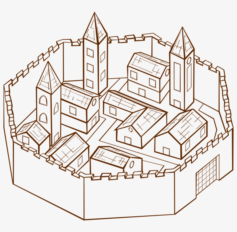 City Clipart Medieval - Medieval Town Clipart, transparent png #9639329