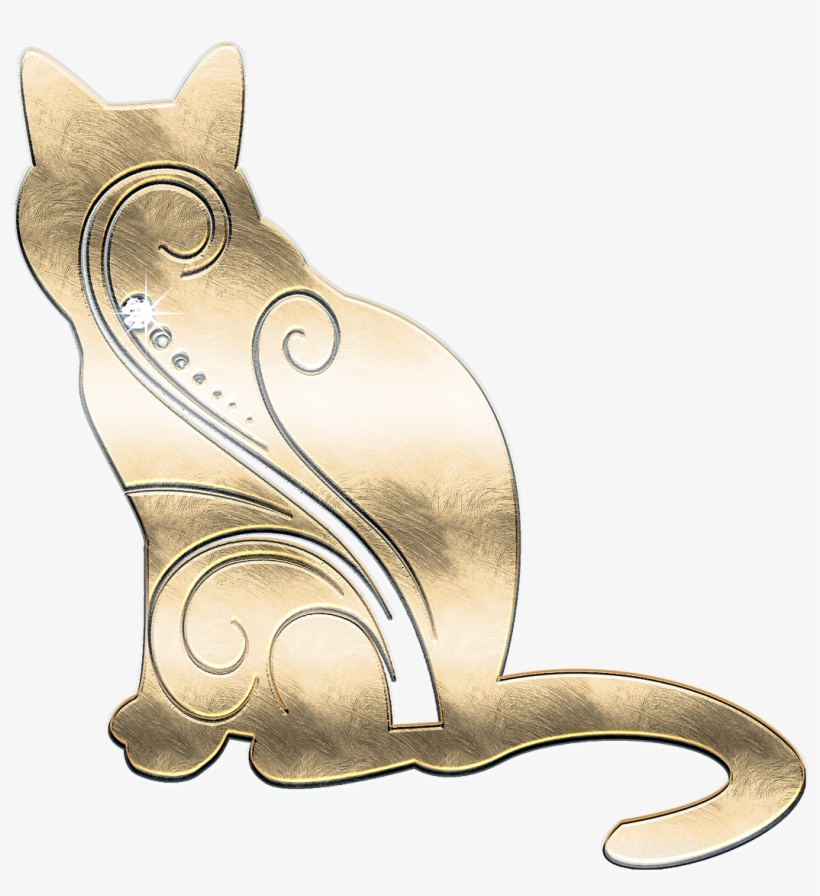 Cat Metal Gold - Gatos De Metal, transparent png #9640798